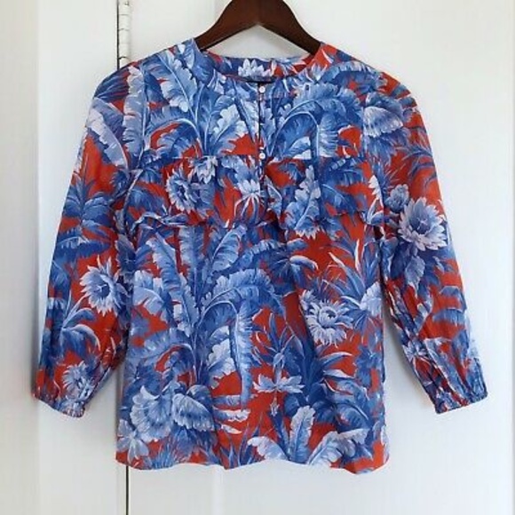 J. Crew Ruffle Top Ratti Rio - Picture 3 of 7